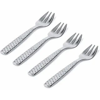 Alessi FM23/36S4 Colombina Fish Set bestehend aus Vier Austerngabeln - Edelstahl 18/10 glänzend poliert