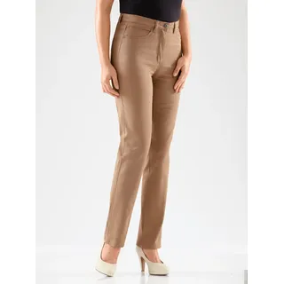 5-Pocket-Jeans CASUAL LOOKS, Damen, Gr. 42, Normalgrößen, braun (camel), 98% Baumwolle, 2% Elasthan, unifarben, lang, Jeans 5-Pocket-Jeans