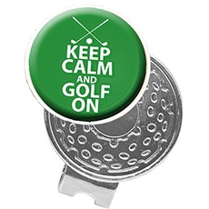 Asbri Golf Keep Calm and Golf on Gap Clip, Unisex, Keep Calm and Golf On, Silber, Nicht zutreffend