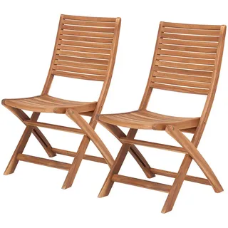 Butlers Gartenstuhl (2er Set) Somerset , Braun , Holz , 63x90x50 cm , Gartenmöbel, Gartensessel, Gartenstühle