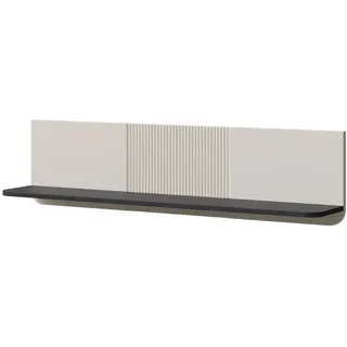 Feldmann-Wohnen Wandregal Marly Kaschmir / Graustein 120 / 22 / 30 cm , Beige, Grau , Holz , Rechteckig , 120x30x22 cm , Wohnzimmer, Regale, Wandregale