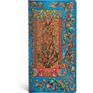 Paperblanks - Florentiner Kaskade Delphinium - Notizbuch Schlank Liniert, Slim (180 x 90)