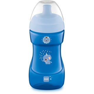 Mam Baby MAM Sports Cup (330 ml), auslaufsicherer Baby Trinkbecher mit selbstöffnendem Ventil, Kinder Trinkbecher mit rutschfester Greiffläche, ab 12+Monaten, Elefant