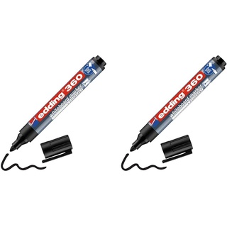 edding 360 Whiteboardmarker - schwarz - 1 Whiteboard Stift - Rundspitze 1,5-3 mm - Boardmarker abwischbar - für Whiteboard, Flipchart, Magnettafel, Pinnwand, Memoboard - Sketchnotes - nachfüllbar