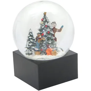 Minium Collection 20109 Schneekugel Weihnachtsbaum schmücken Pure-Line auf Sockel schwarz, Durchmesser 100mm