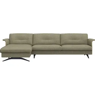 flexlux Ecksofa Glow, super bequem durch hochwertigem Sitzaufbau mit Federkern, L-Form, Modernes skandinavisches Design grün