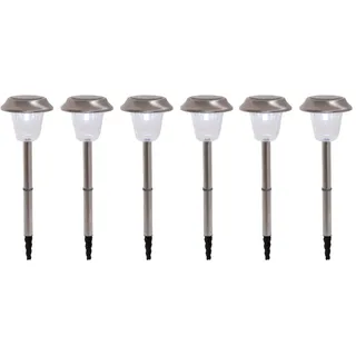 NÄVE Außenleuchte Edelstahl 39 cm 6er Set silber