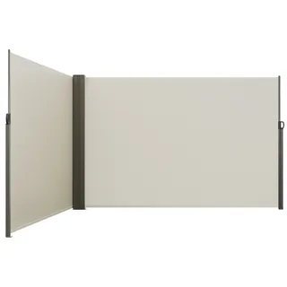 VEVOR Ausziehbare Seitenmarkise, 71''x 236'' Aluminium Außen-Privatsphäre Bildschirm, 280g Polyester Wasserfester Ausziehbarer Terrassenbildschirm, UV 30+ Raumteiler Windschutz für Terrasse, Garten, Balkon, Schwarz, Beige-200x600 cm - Schwarz, Beige
