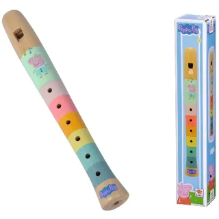 Eichhorn - Peppa Pig Bunte Holzflöte 20 cm lang, fördert die auditive Wahrnehmung der Kinder, erzeugt harmonische Töne, aus Schimaholz, ab 3 Jahren