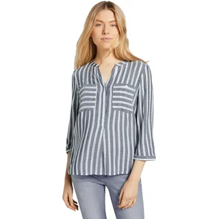 TOM TAILOR Schlupfbluse mit verdeckter Knopfleiste, blau