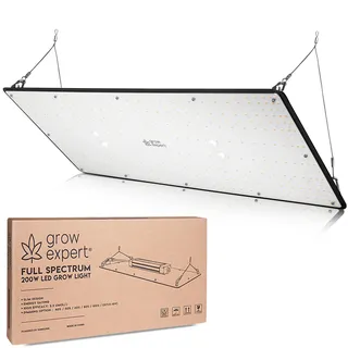LED Grow Lampe 200W – 60 cm x 30 cm – Sonnenähnliche Pflanzenlampe mit Samsung LM301D LEDs – Vollspektrum 660 nm Rotlicht & 730 nm Far Red – Grow Light dimmbar, leise & hocheffizient für Indoor Grow
