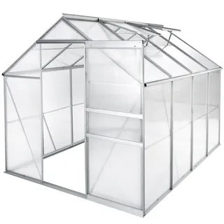 Tectake Gewächshaus Aluminium Alufarben HKP 4 mm 4,41 m2