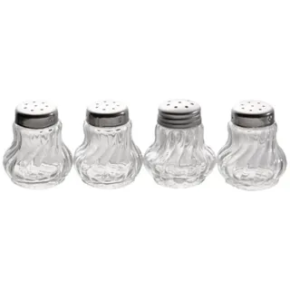 APS Salz- & Pfefferstreuer-Set Mini transparent/silber 4-tlg.