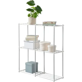 Ruco Ablageregal ""Quattro"" Aufbewahrungsregal, leicht montierbar, Made in Germany, silber, weiß