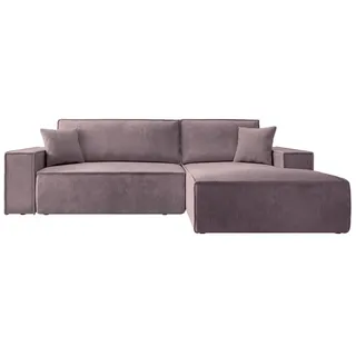 Selsey Sofa Ecksofa Eckcouch Schlafsofa Couch Mit Stauraum Schlaffunktion Pflegeleicht Polyurethanschaum L Form Rechts Farese Rosa Cordoptik