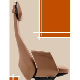 Designer Büro Arbeit Zimmer Set Sessel Eckschreibtisch Komplett Set Möbel 2tlg. - Braun