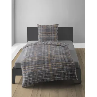 BIERBAUM Bettwäsche »4143« 2 Stk. tlg. Biber, 100 Baumwolle, pflegeleicht, kuschelig weich BIERBAUM braun B/L: 135 cm x 200 cm