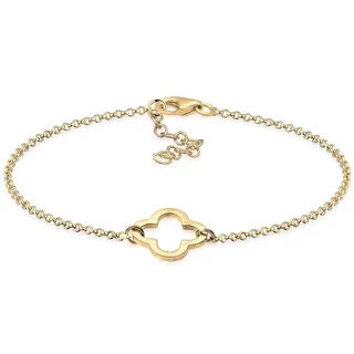 Armkette ELLI "Armband Kleeblatt Glücksbringer 925 Silber" Gr. 200, gold, Armbänder, Damen, 200, Silber 925 (Sterlingsilber), Armkette