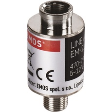EMOS Satelliten-Leitungsverstärker Inline 30 dB (Frequenzbereich 470–790 MHz) für DVB-T2, Kabelfernsehen oder Antennen