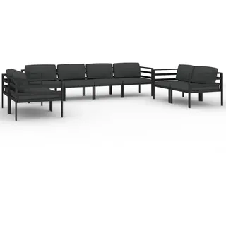 vidaXL 8-tlg. Garten-Lounge-Set mit Kissen Aluminium Anthrazit - Grau