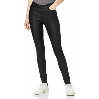 Vero Moda Damen Skinny Hose »VMSEVEN Coated schwarz