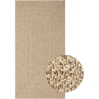 Teppich 80x150 cm Jute-Optik Innen und Außen - Braun, Bunt