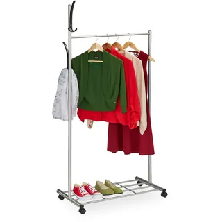 Relaxdays Garderobe 165x80x44 cm Silber/Schwarz