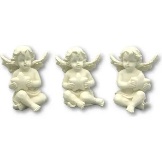 Engel mit Stern Figuren in Weiß je ca. 9 cm Engelfiguren - Weiß