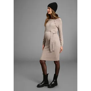 Neun Monate Umstandskleid »Strickkleid für Schwangerschaft und Stillzeit« Umstands-Strickkleid mit modischen Knöpfen, beige