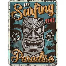 Blechschild 30x40 cm - ist Surfing time Paradise