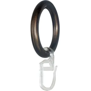 GARESA Gardinenring Ring mit Haken 1-läufig Ø 16 mm 16 cm Braun