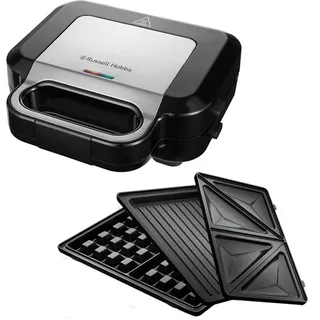 Russell Hobbs Multifunktionsgerät 3-in-1 [Sandwichmaker, Waffeleisen, Kontaktgrill] Creations (spülmaschinengeeignete, antihaftbeschichtete & extra tiefe Platten, BPA frei) 26810-56