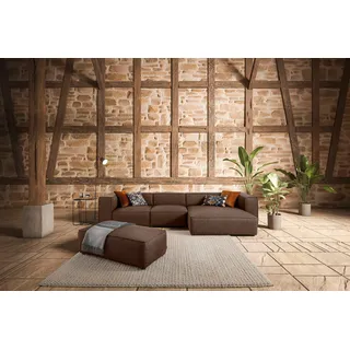 W.SCHILLIG Ecksofa "around-the-block Mega Sofa, viel Platz und hoher Sitzkomfort, L-Form" mit eleganter Biese, mit Federkern, Breite 341 cm, blush o10