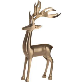 EGLO LIVING Deko Rentier Baligian, Weihnachtsdeko Fensterbank | Herbstdeko Wohnzimmer, Weihnachtsfigur Hirsch Reh, Tischdeko Weihnachten Herbst, Metall in Gold, H 44,5 cm