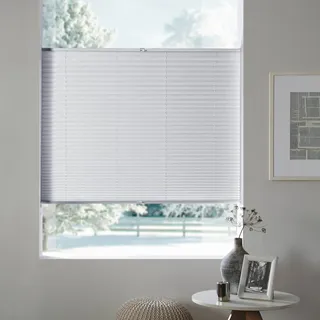 Homeware Plissee , Hellgrau , Textil , 100x130 cm , Länge universell einstellbar , Heimtextilien, Vorhänge, Plissees