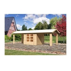 Karibu Holz-Gartenhaus Timra Naturbelassen Satteldach 240 cm x 244 cm