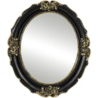 IAMOY Wandspiegel, Gothic-Dekor, ovaler Vintage-Stil, 26,7 x 31,8 cm, Schwarz