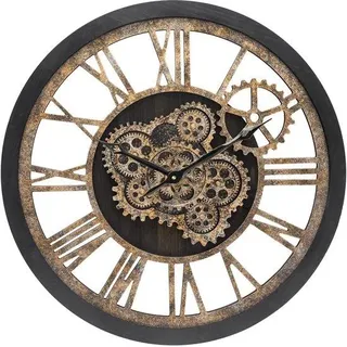 Moderne Wanduhr, Vintage Retro Industrielle Uhr für Wohnzimmer, Küche, Landhaus, Büro, Schule (Schwarz, 45,5 cm)