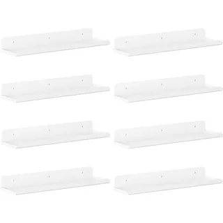 Lifewit 8 Pack Kunststoff Wandregal Weiß, 35,5cm Schweberegal trag. 6kg | Hängeregal für Kinderzimmer Schlafzimmer Wohnzimmer Bad Küche, Regal Wall Shelf Regalbrett Bilderleiste Bücherregal Wand