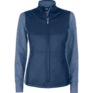 Cutter & Buck Stealth Sweatjacke Damen, Größe S, Leichte Jacke aus angenehm weichem Stoff, Sportjacke geeignet für Golf Training, als Fahrradjacke, Trainingsjacke und Übergangsjacke - Navy