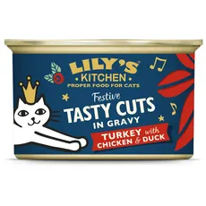 Lily's Kitchen Festtags-Tasty Cuts mit Huhn und Ente für Katzen (36 x 85g)