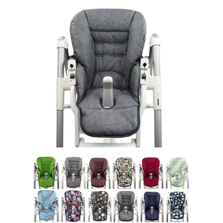 Ersatzbezug Sitzkissen [Bezug für Hochstuhl] kompatibel mit Peg Perego Prima Pappa DINER (dunkelgrau meliert)