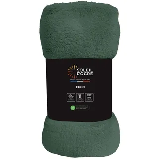 Soleil d'ocre, Flanelldecke, 220 x 240 cm, Khaki