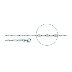 Der Kettenmacher Halskette - Plättchenkette Diamantiert Silber- PL-40S