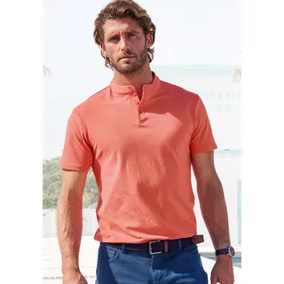 Poloshirt JOHN DEVIN "mit Stehkragen", Herren, Gr. 3XL (64/66), orange (koralle), Piqué, Obermaterial: 100% Baumwolle, unifarben, regular fit normal, Rundhals, abgesteppte Kante, Shirts Poloshirt, Regular-Fit, aus Baumwoll-Piqué