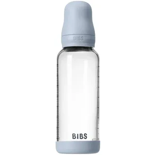 Bibs Baby Glass Bottle Silicone Anti-Kolik-Flasche mit Silikonsauger Baby Blue ml