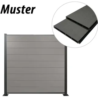 Muster WPC Zaun / Sichtschutz / Steckzaun, 20 x 200 mm, grau - Grau