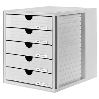 HAN Schubladenbox 36,9 x 36,2 x 31,8 cm 5-tlg. lichtgrau