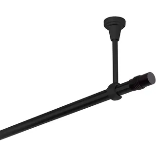 Gardinenstange Schwarz Matt stabile Vorhangstange 19 mm mit Zylinder einfache Montage, Montageort: Decke, 1-läufig, 280 cm - Schwarz