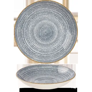 Churchill Super Vitrified Studio Prints Homespun Teller Tief Coup 18,2cm, 12 Stück, Schiefer Blau - Schwarz, Grau